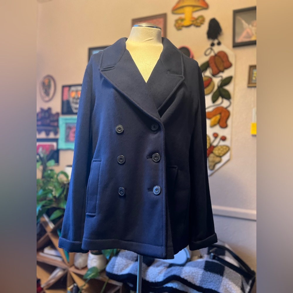 Women’s Old Navy Fleece Peacoat Cardigan Jacket in Navy, XL